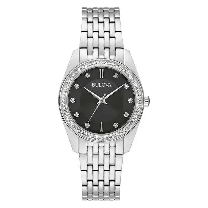 Ladies Classic Crystal 31mm Stainless Steel Quartz Watch 96L317 by Bulova