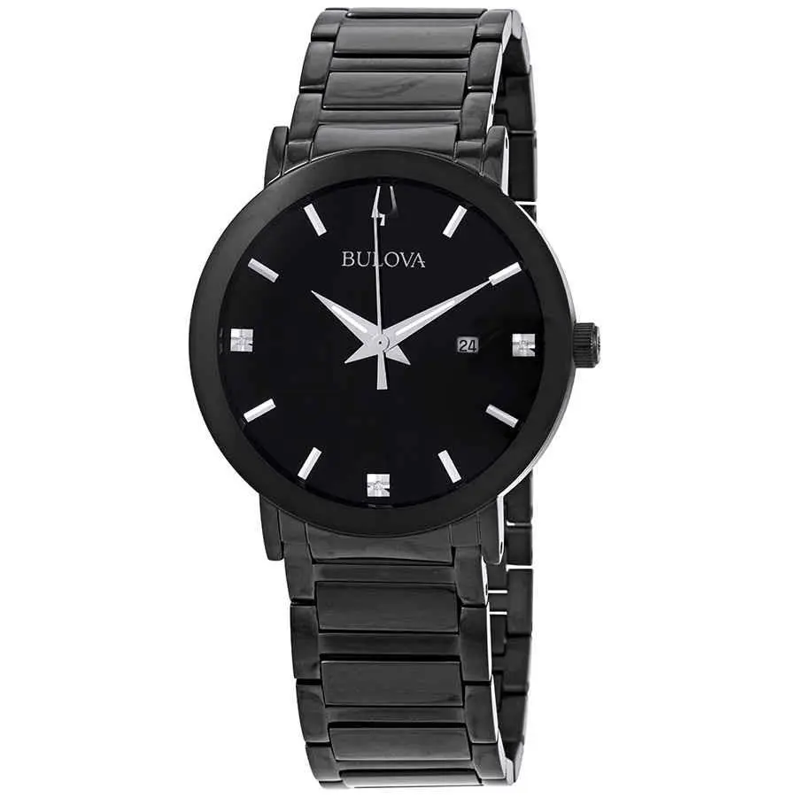 Bulova Modern Diamond Black Dial Men`s Watch 98D144