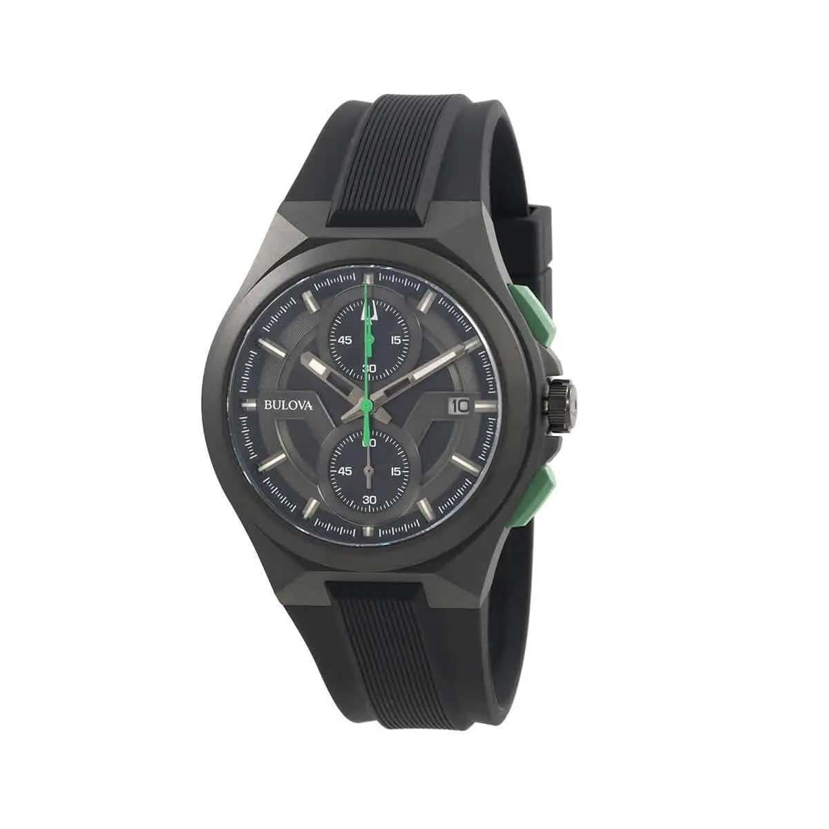 Bulova Maquina Chronograph Quartz Black Dial Men`s Watch 98B381