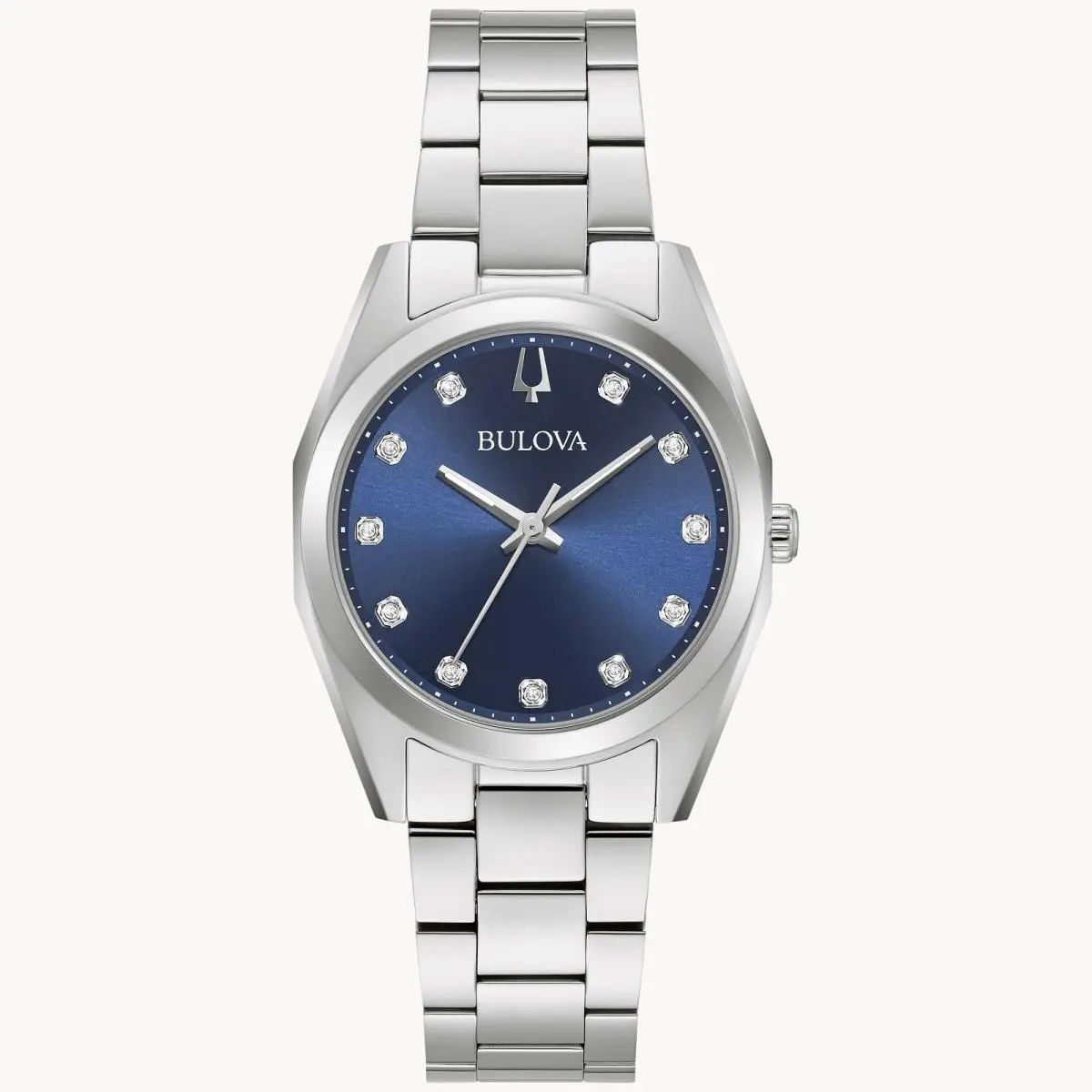 Bulova Surveyor Blue Dial Stainless Steel 31mm Women`s Watch 96P229