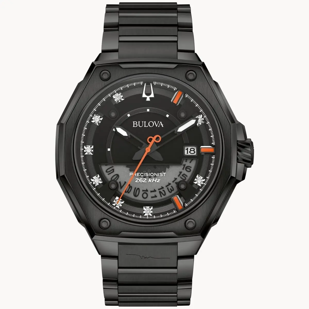 Bulova Mens Watch 98D183 - Dial: Black, Band: Black