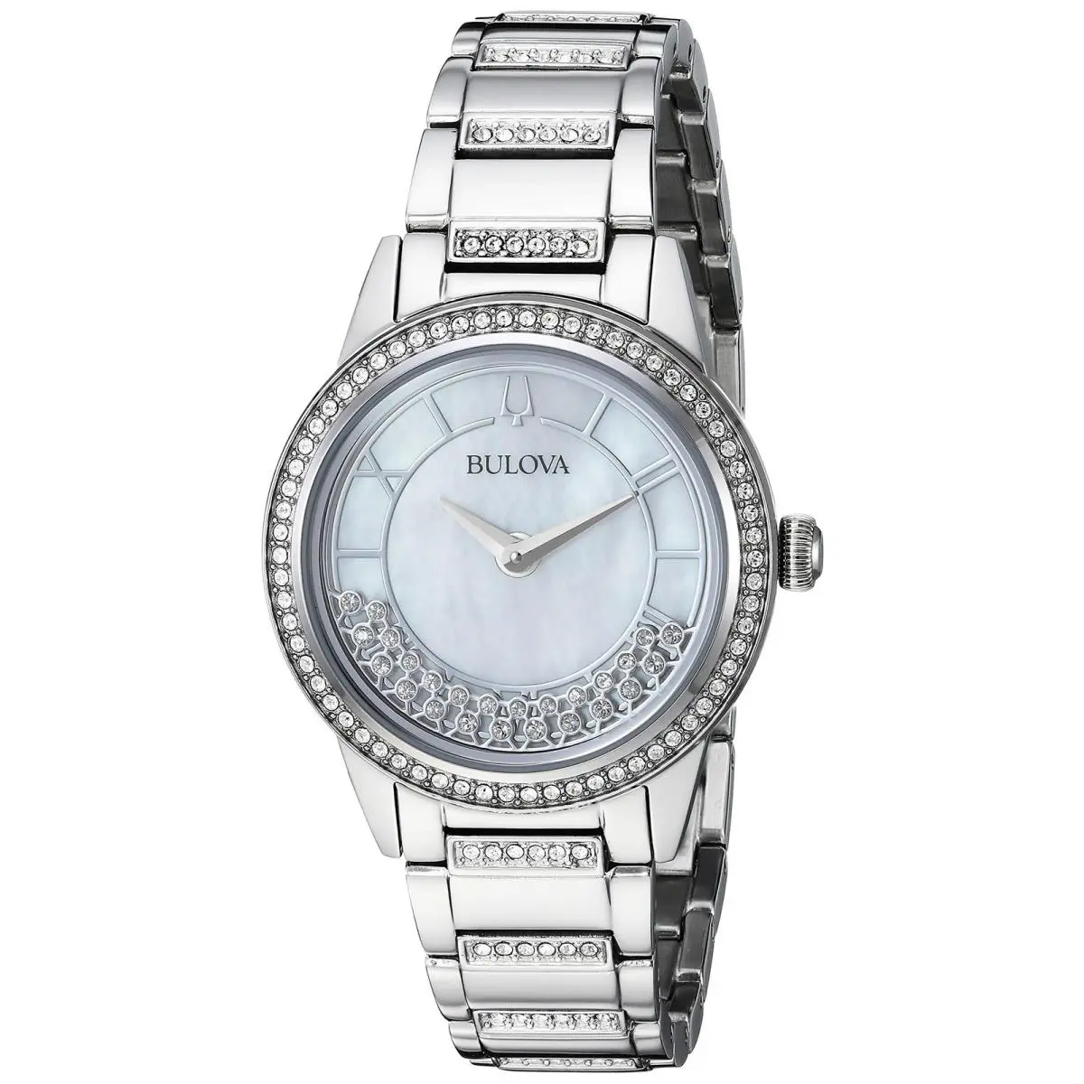 Turnstyle Crystal Stainless Steel Ladies Watch 96L257 by Bulova