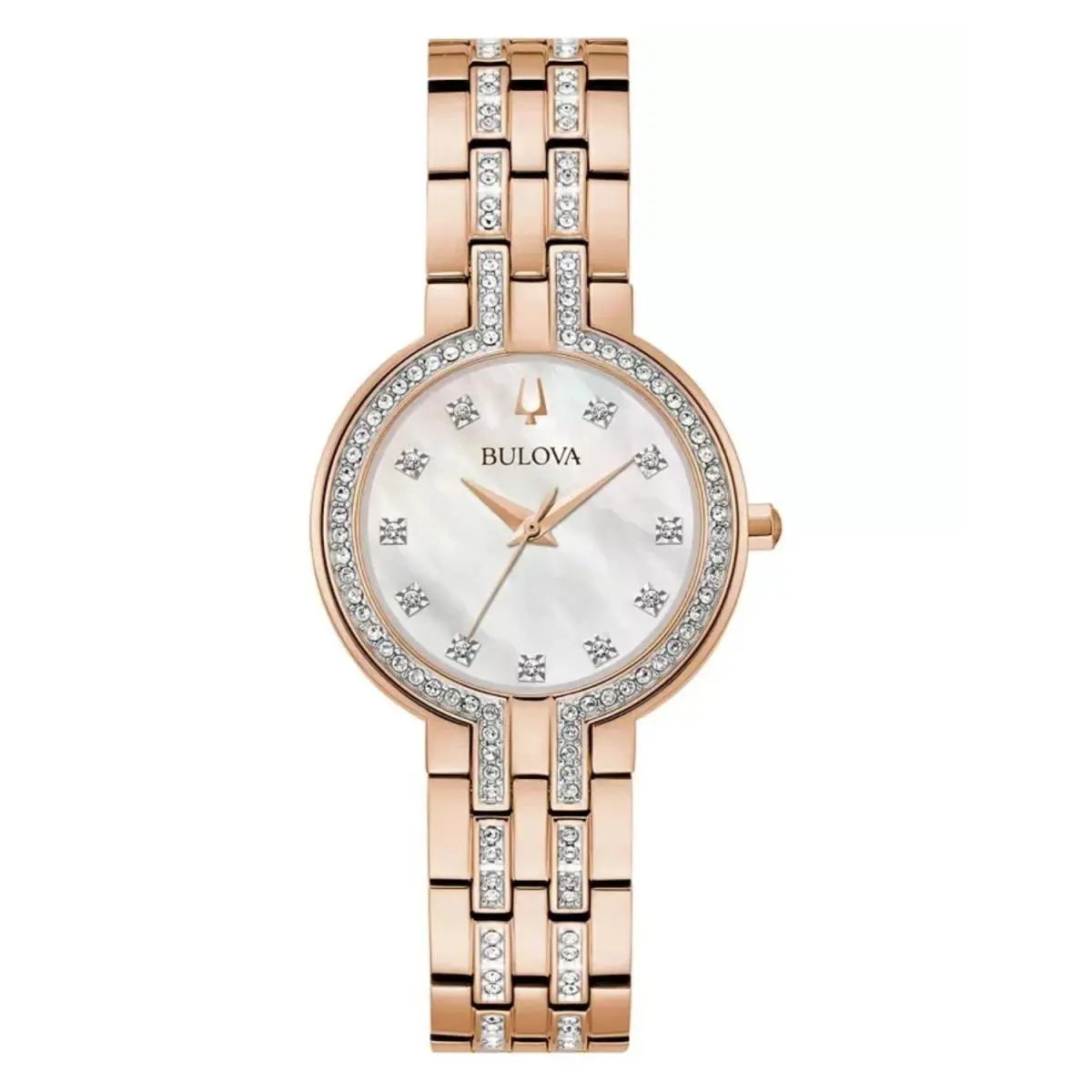 Bulova Women`s Crystal White Dial Watch - 98X135