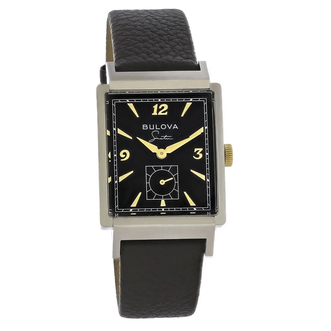 Bulova Frank Sinatra My Way Quartz Men`s Watch 98A261 - Face: Black, Dial: Black, Band: Grey