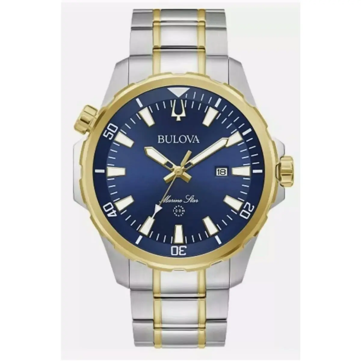 98B384 Marine Star Mens Two Tone Stainless Steel Bracelet Men`s Watch by Bulova