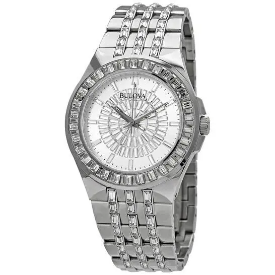 Bulova 96A236 Phantom Silver Glitz Dial Stainless Steel Mens Watch