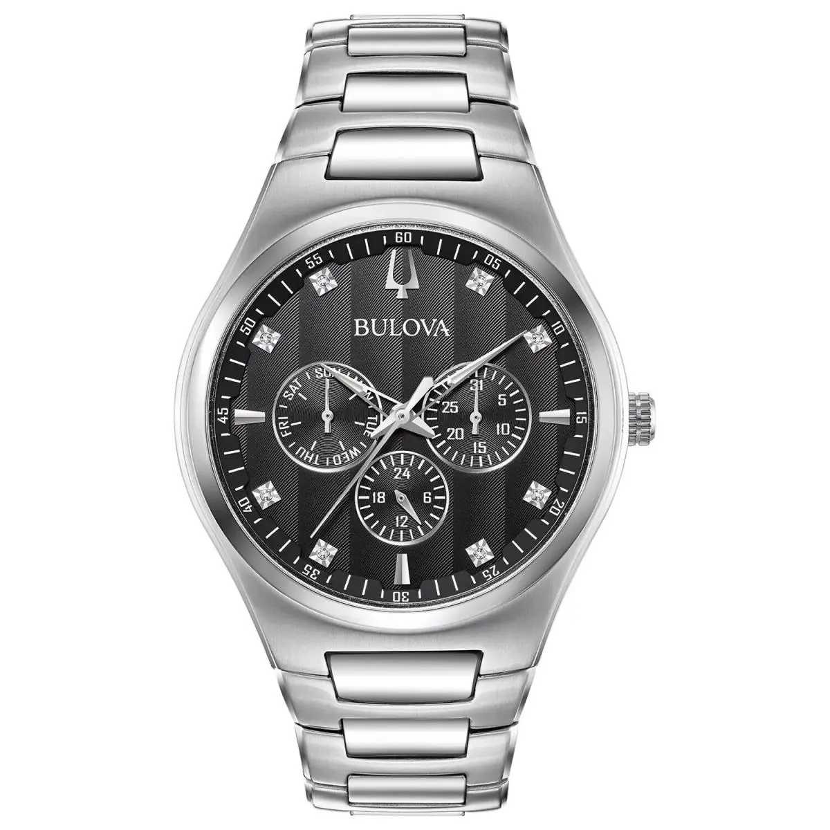 Bulova Men`s Chronograph Quartz Stainless Steel Date Indicator Watch 42MM 96D143