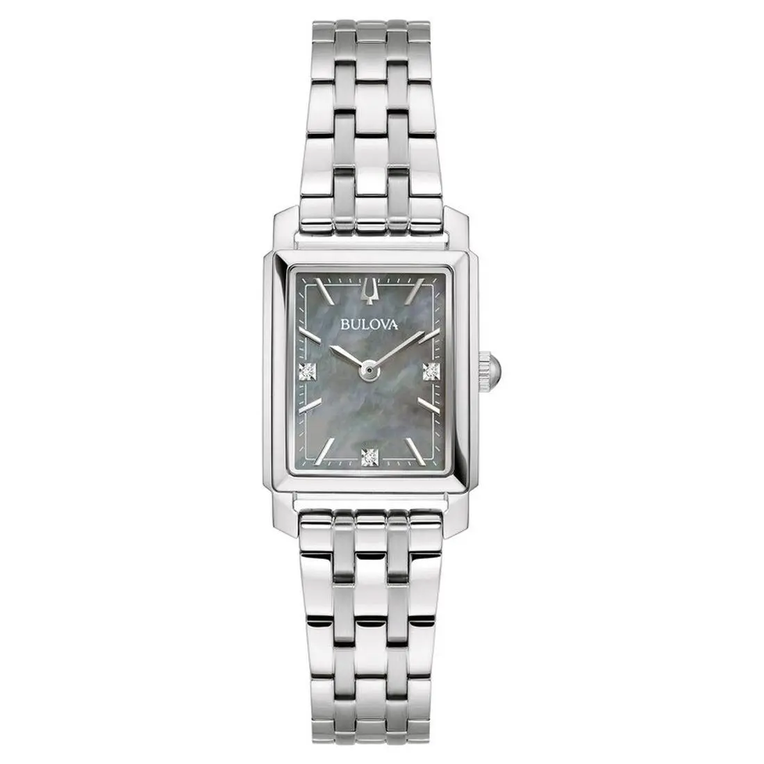 Bulova Sutton Women`s Mop Dial Quartz Watch 96P252 - Face: Mother of Pearl, Dial: Mother of Pearl, Band: White