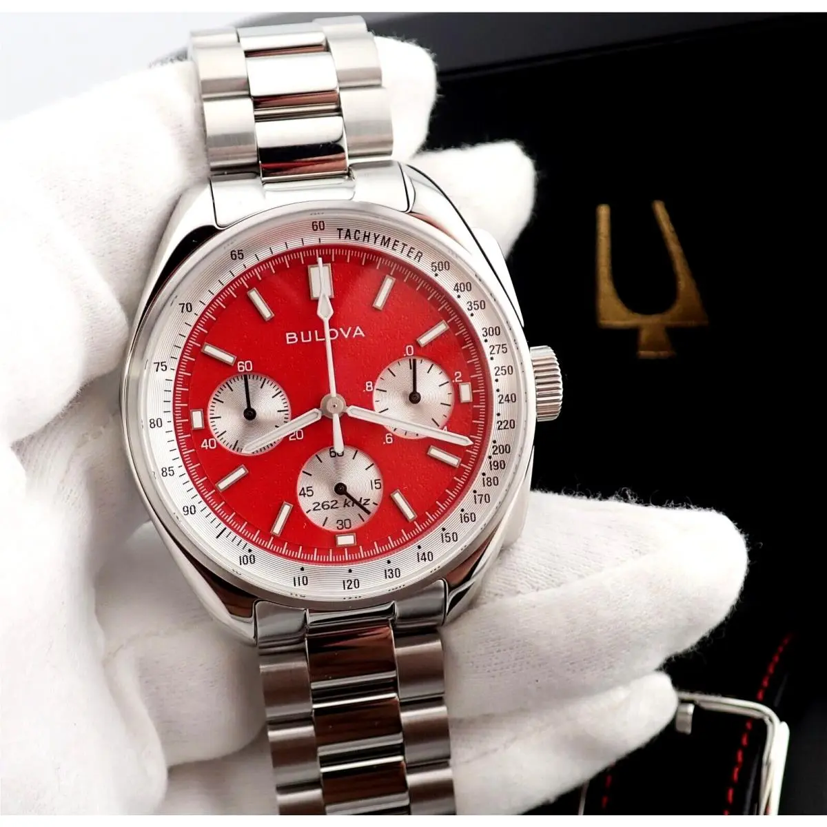 Bulova Lunar Pilot SE Blood Moon Chronograph Watch Set 96K115 R23-94
