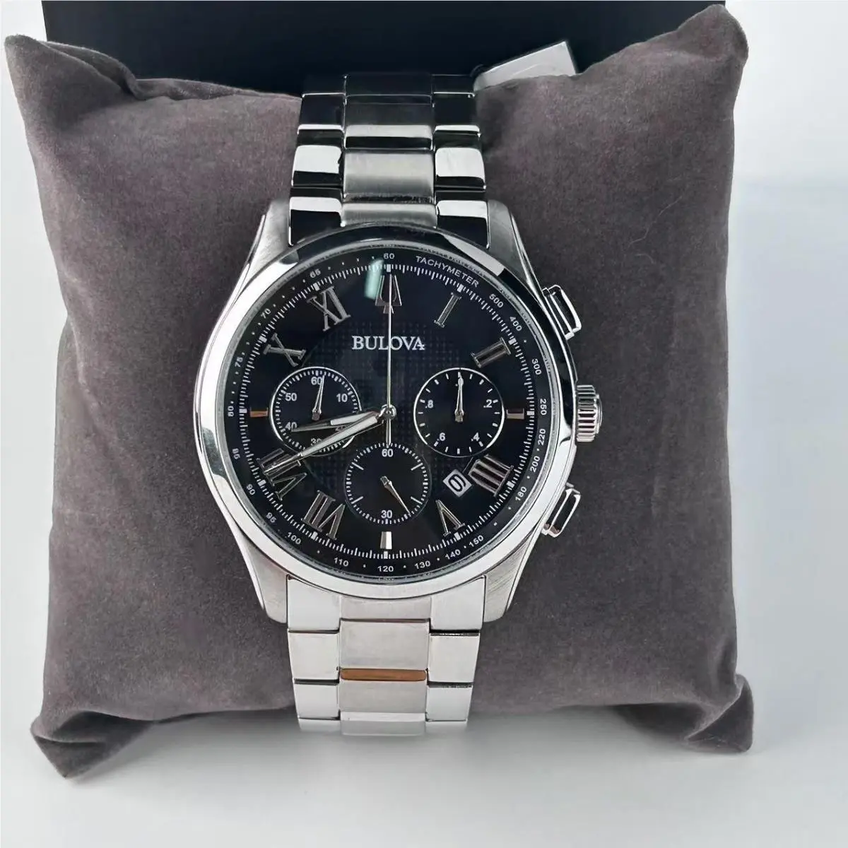 Rotary Bulova Wilton 96B288 Men`s Quartz Chronograph Watch Black Dial Men`s Watch 46mm