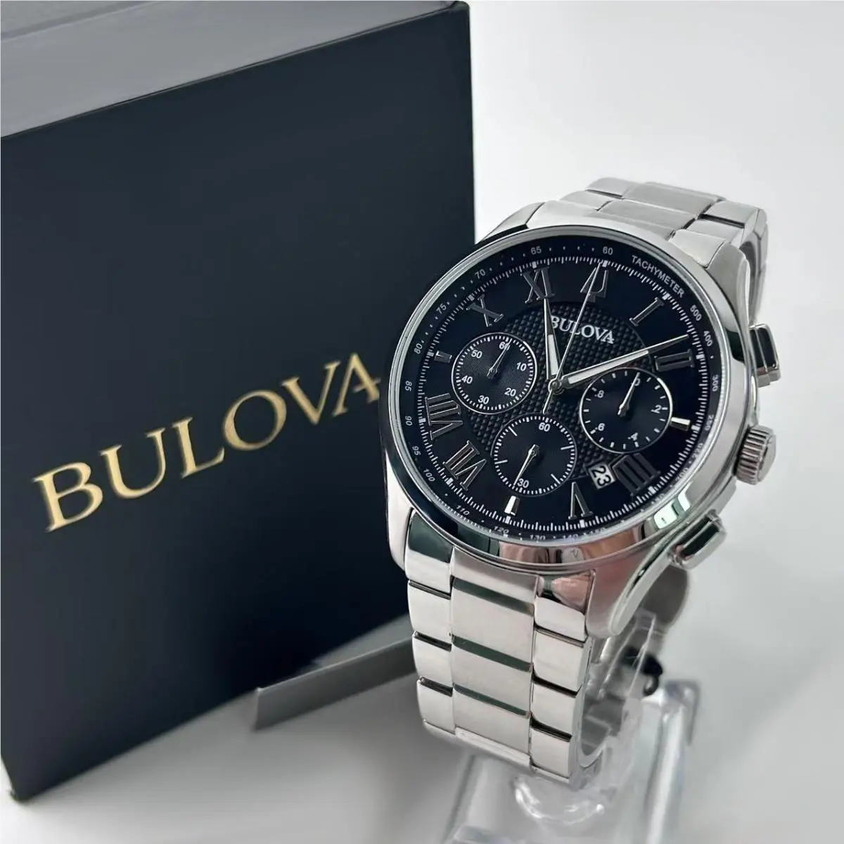 Wilton 96B288 Men`s Stainless Steel Chronograph Quartz Watch 46mm by Bulova