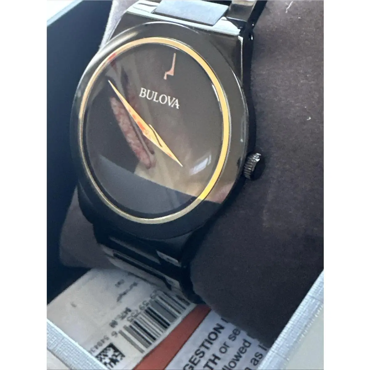 Bulova Men`s Modern Slim Movement Quartz Black Stainless Steel Watch 41MM 98A313