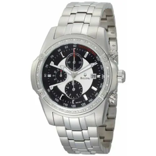Bulova 96E108 Men`s Diamond Accented Stainless Steel Chronograph Watch
