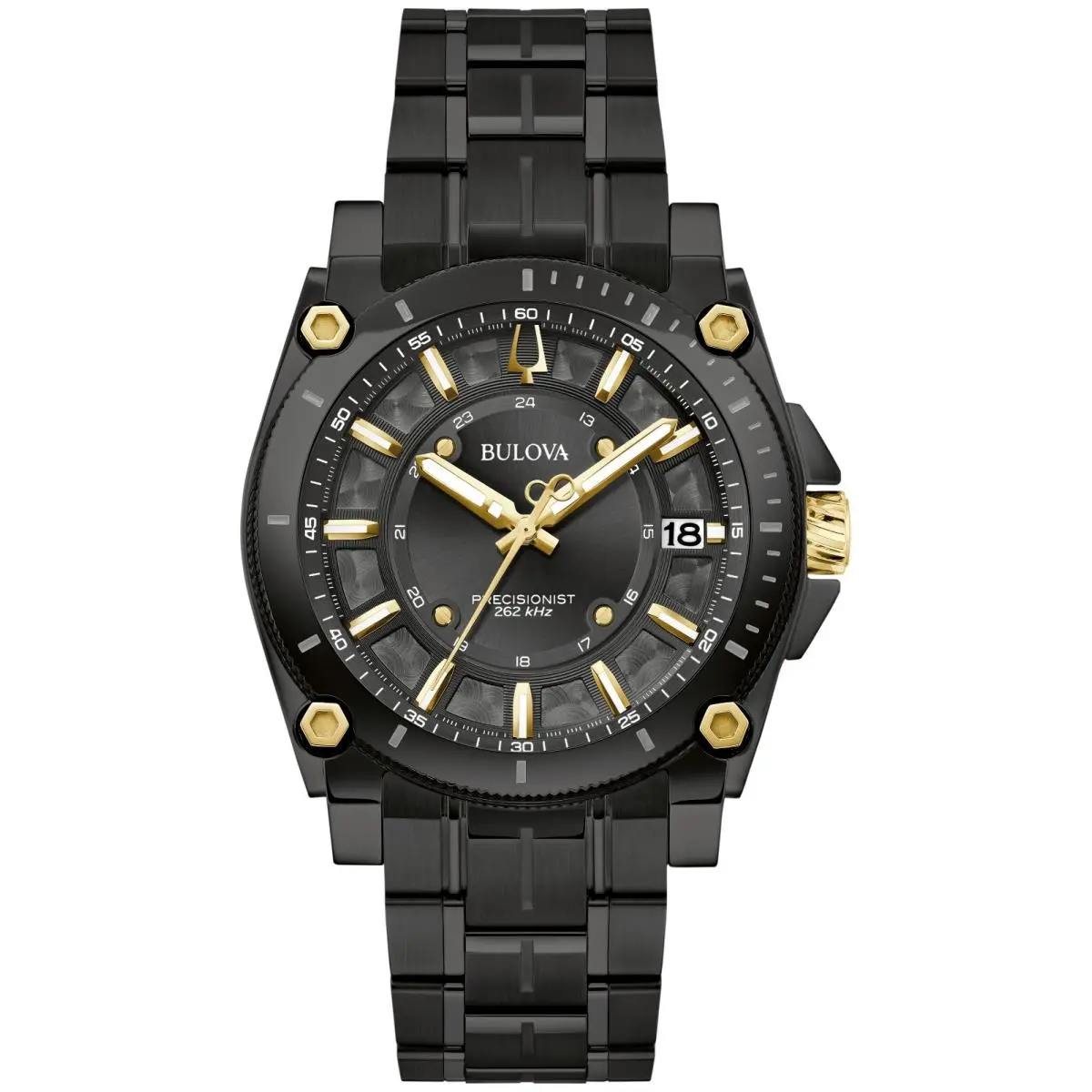 Bulova Icon Men`s Quartz Calendar Precisionist Black Watch 40MM 98B408