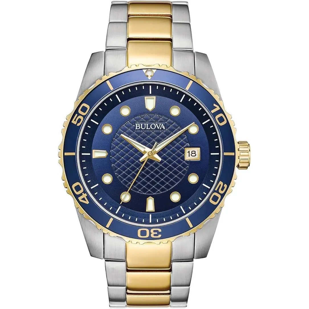 Bulova 98A200 Men`s Two Tone Stainless Steel Blue Dial 100M Sports Watch