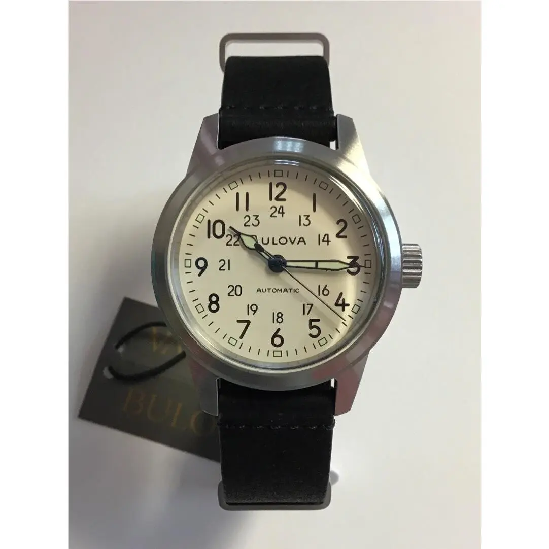 Bulova Men’s Hack Series Military Black Nato Automatic Watch 96A246