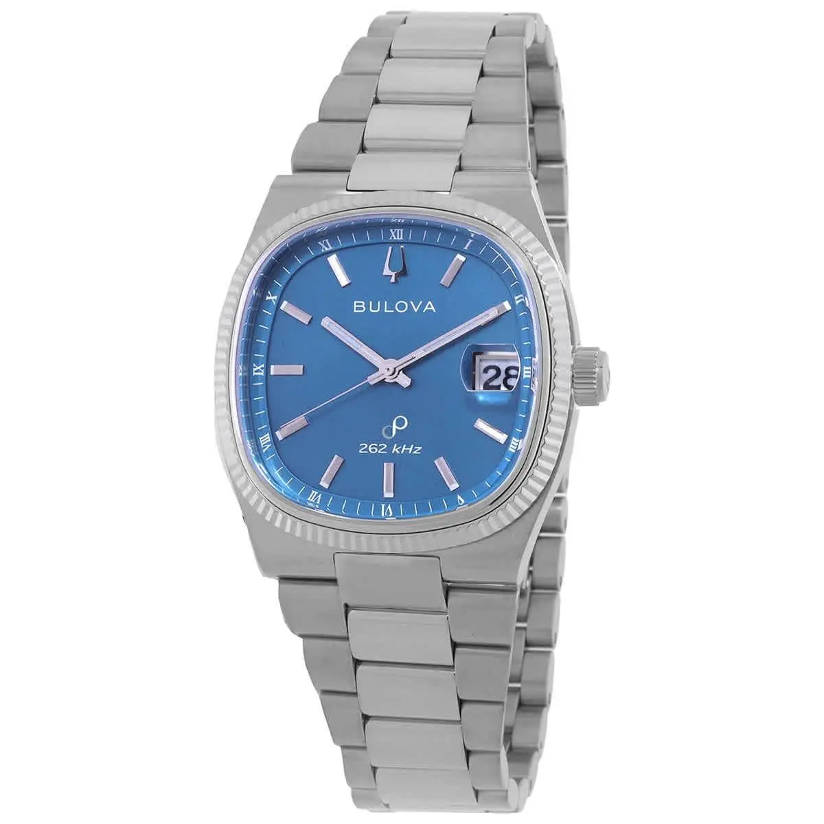 Bulova Super Seville Quartz Blue Dial Men`s Watch 96B440 - Dial: Blue, Band: Silver-tone, Bezel: Silver-tone