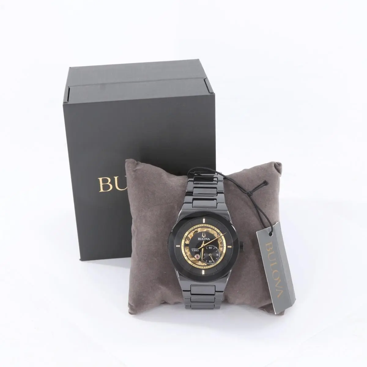 Bulova 98A291 Millennia Semi Skeleton Black Dial Automatic Watch FPP012099