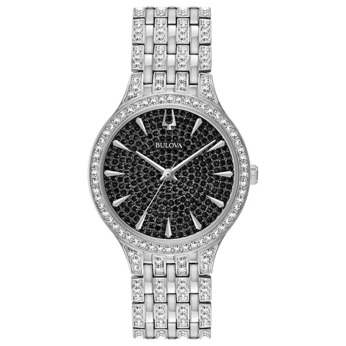 Crystal Silver Dial Ladies Watch 96L273 with Gift Box by Bulova