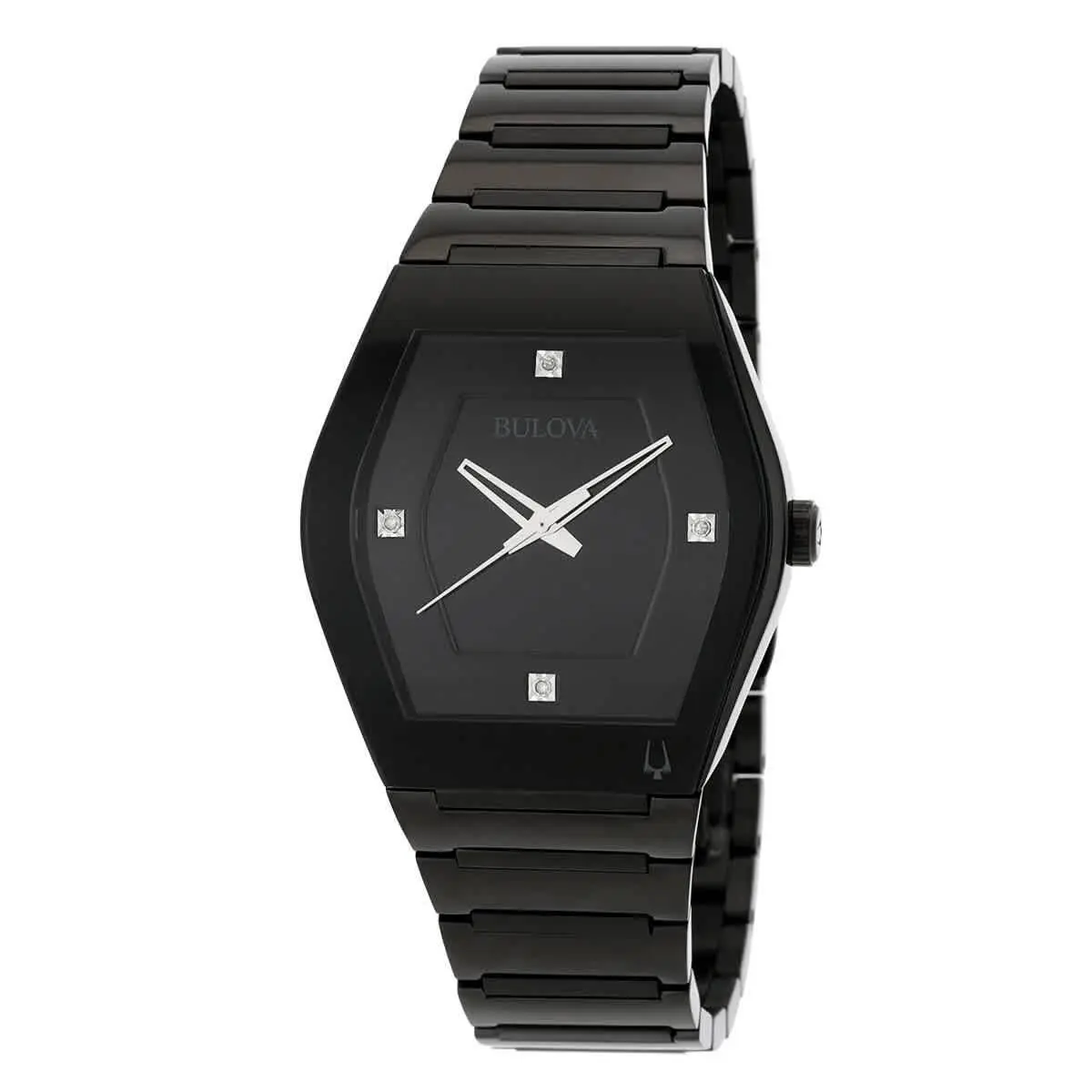 Gemini Quartz Diamond Black Dial Men`s Watch 98D177 by Bulova