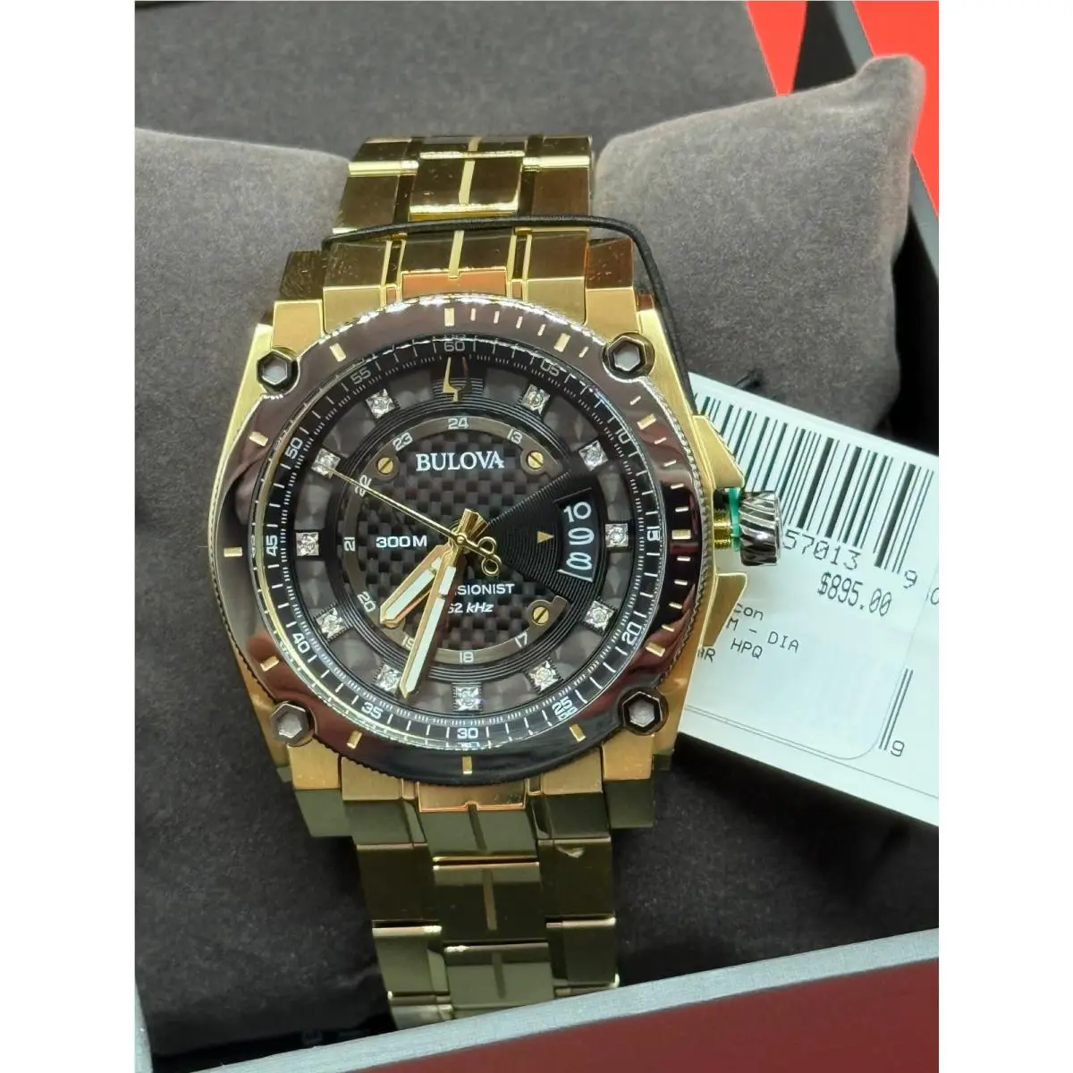 Precisionist Icon Diamonds Quartz Gold Tone Steel Men`s Watch 98D156 by Bulova
