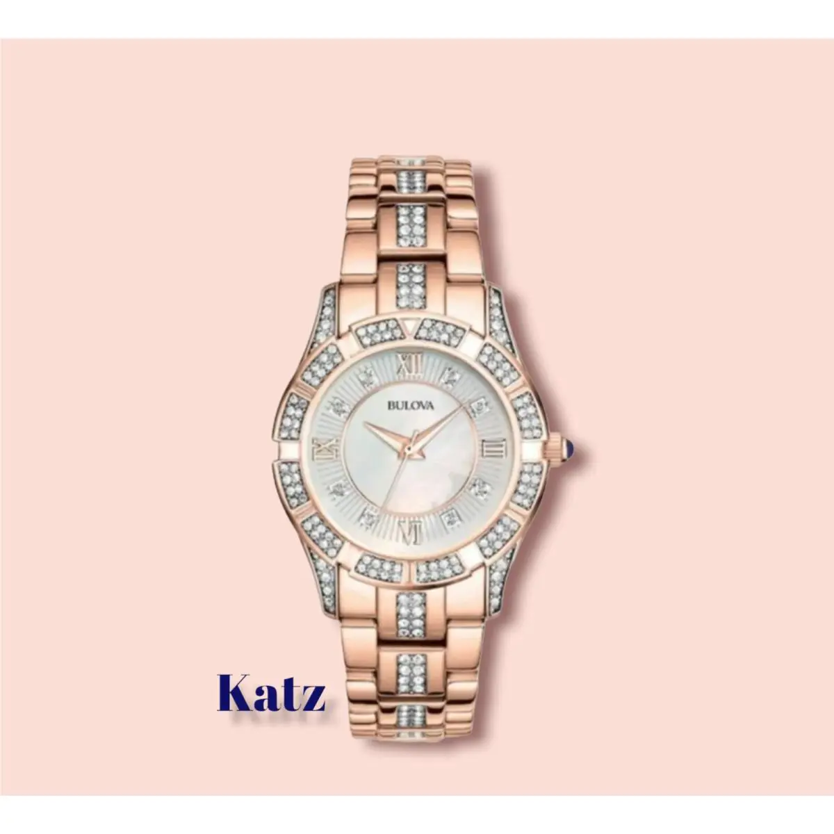 Bulova Ladies Mop Dial Rose Gold Watch 98L197 Retail Price - Dial: Mother of Pearl, Band: Rose Gold, Bezel: Rose Gold