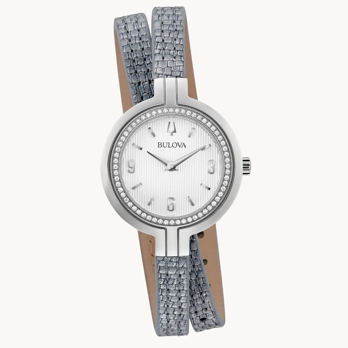 Bulova Rhapsody Leather Double Wrap Women`s Watch 30m WR 30mm Quartz 96R236