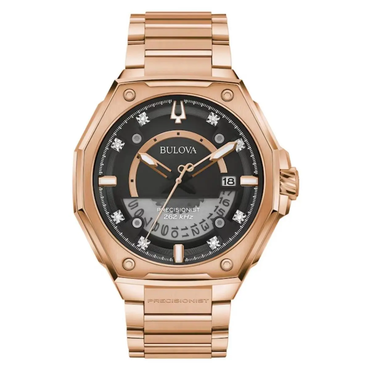 97D129 Men`s Precisionist X Black Dial Quartz Watch by Bulova