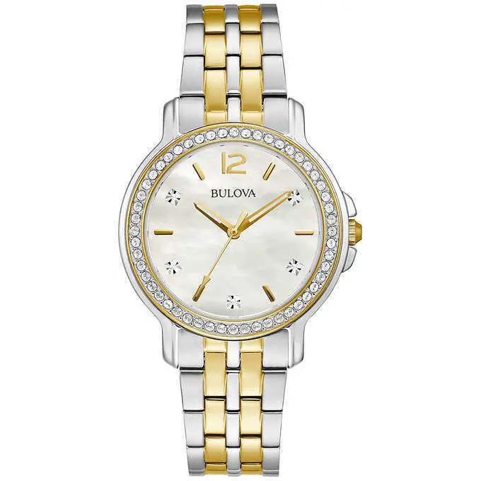 Bulova 98X127 Swarovski Crystal Mother-of-pearl Dial Two-tone Ladies Watch