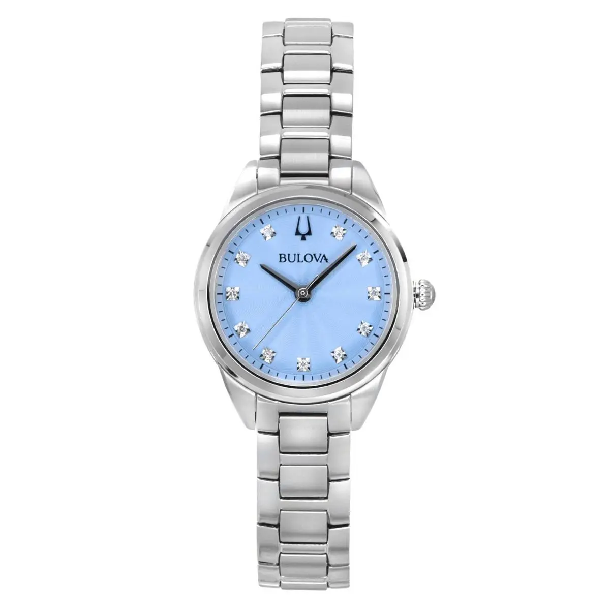 Bulova Sutton Light Blue Dial Quartz Casual Women`s Ladies Watch 96P250