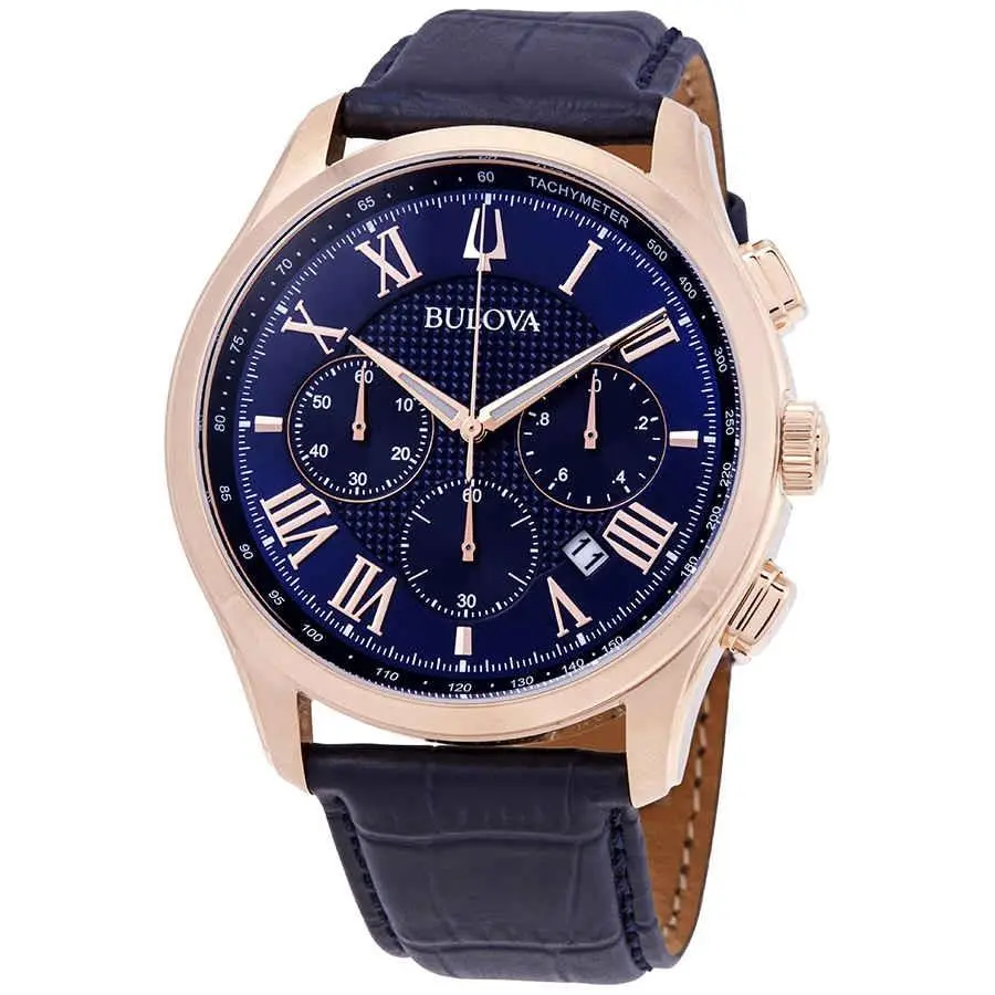 Classic Chronograph Blue Dial Men`s Watch 97B170 by Bulova