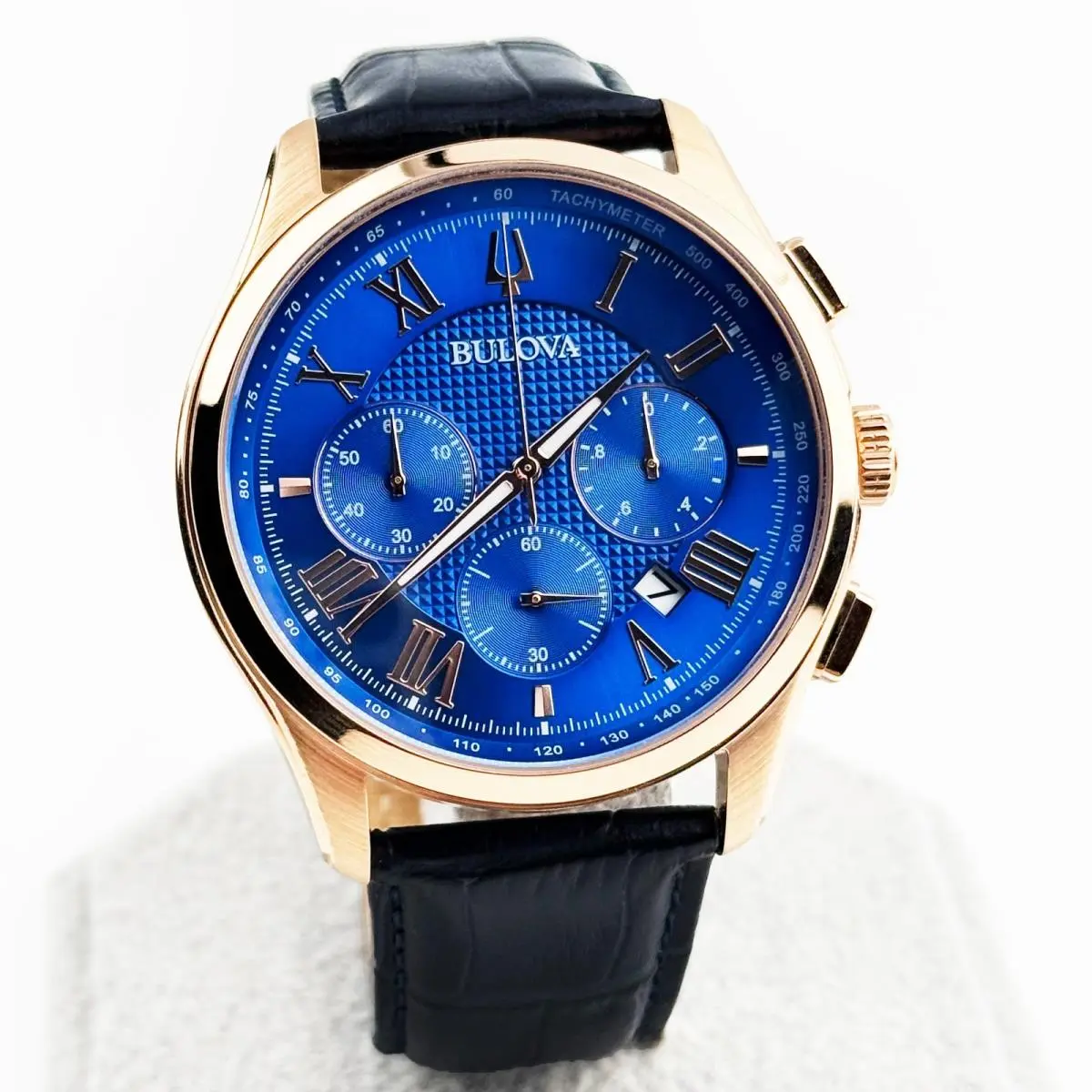 Bulova Classic Wilton Six Hand Quartz Chronograph Men`s Watch 46.5 mm 97B170