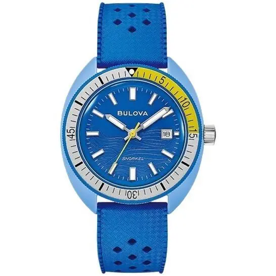 Bulova Snorkel Tang Fish Quartz Blue Dial Men`s Watch