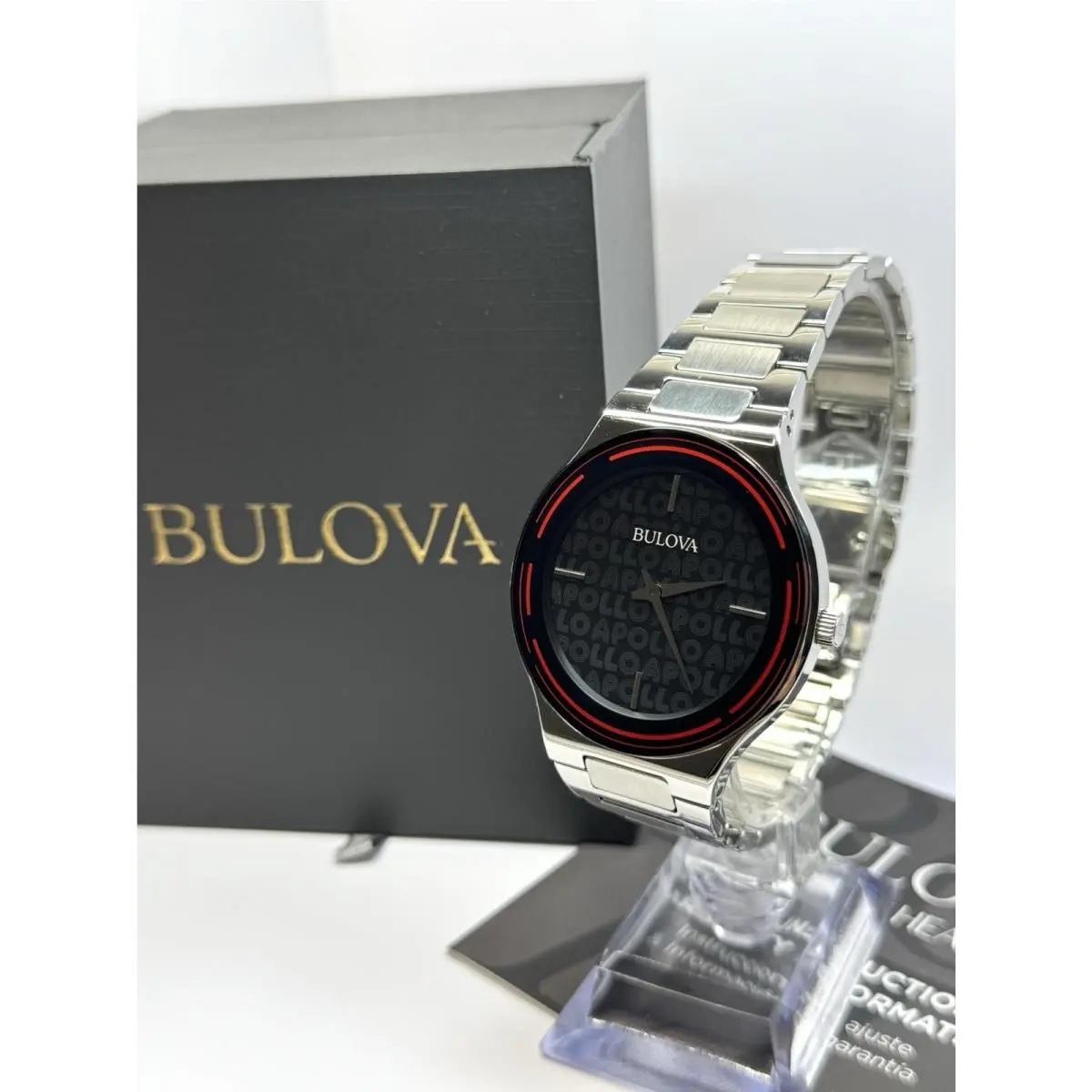 Bulova Apollo Theater Men`s Silver Stainless Steel 43mm Watch 96A296