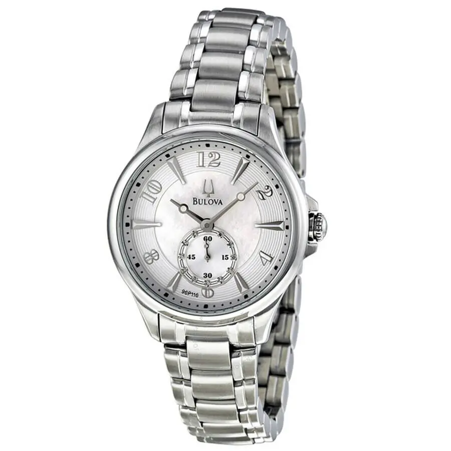 Bulova Adventurer Women`s Quartz Watch 96P116 - mother-of-pearl, Dial: Silver, MOP, Band: Silver