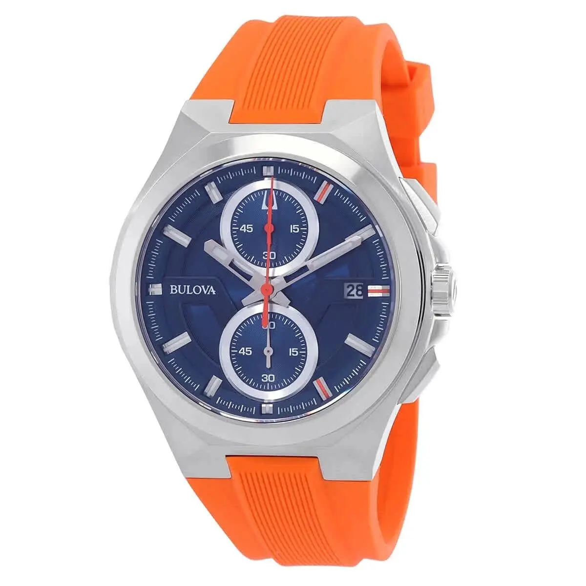 Bulova Maquina Quartz Blue Dial Men`s Watch 96B407 Warranty