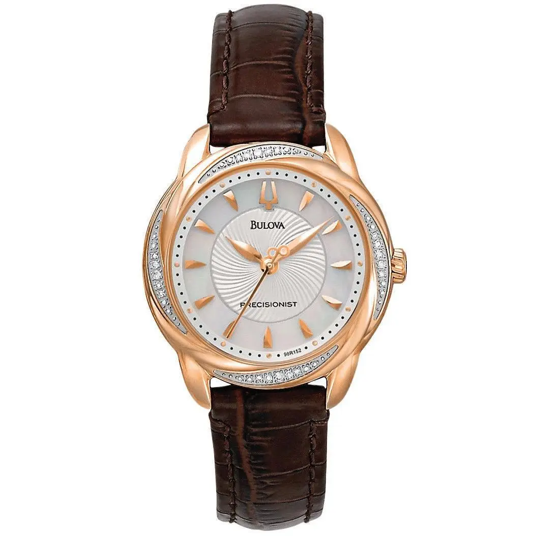 Womens 98R152 Precisionist Brightwater 20 Diamond Accnted Rose-gold Watch by Bulova
