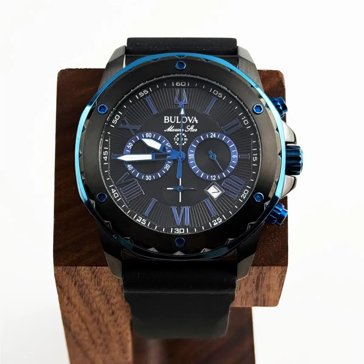 Bulova 98B308 Marine Star Men Watch Black Dial Six-hand Sports Chronograph