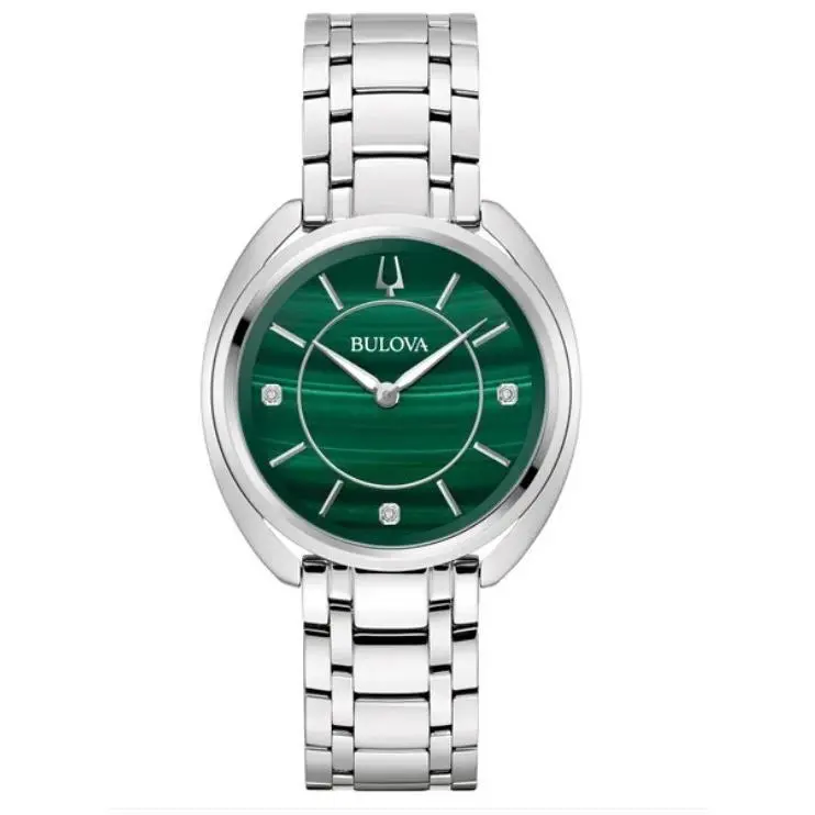 96P256 Diamond Malachite Stainless Steel Quartz Ladies Watch by Bulova