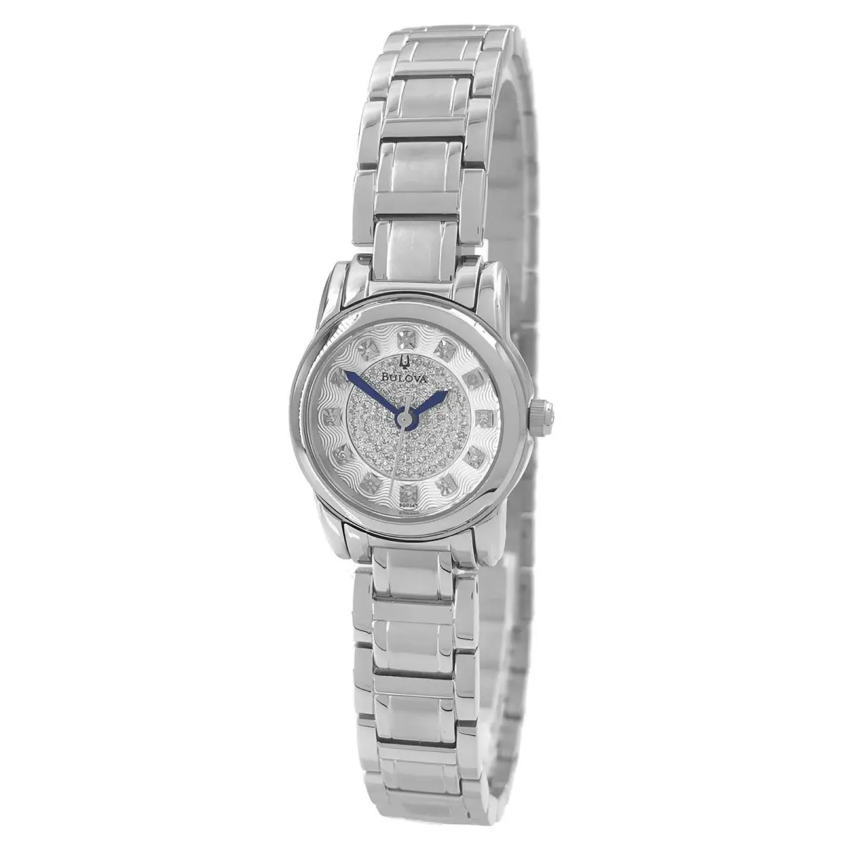 Women`s Watch Highbridge Silver Tone Diamond Dial Steel Bracelet 96P143 by Bulova