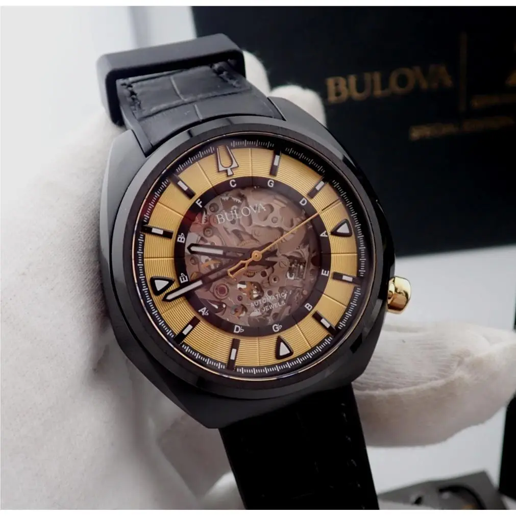 Bulova Grammy Automatic Leather Luminous 44MM 98A241 SE Box Mib R19-02