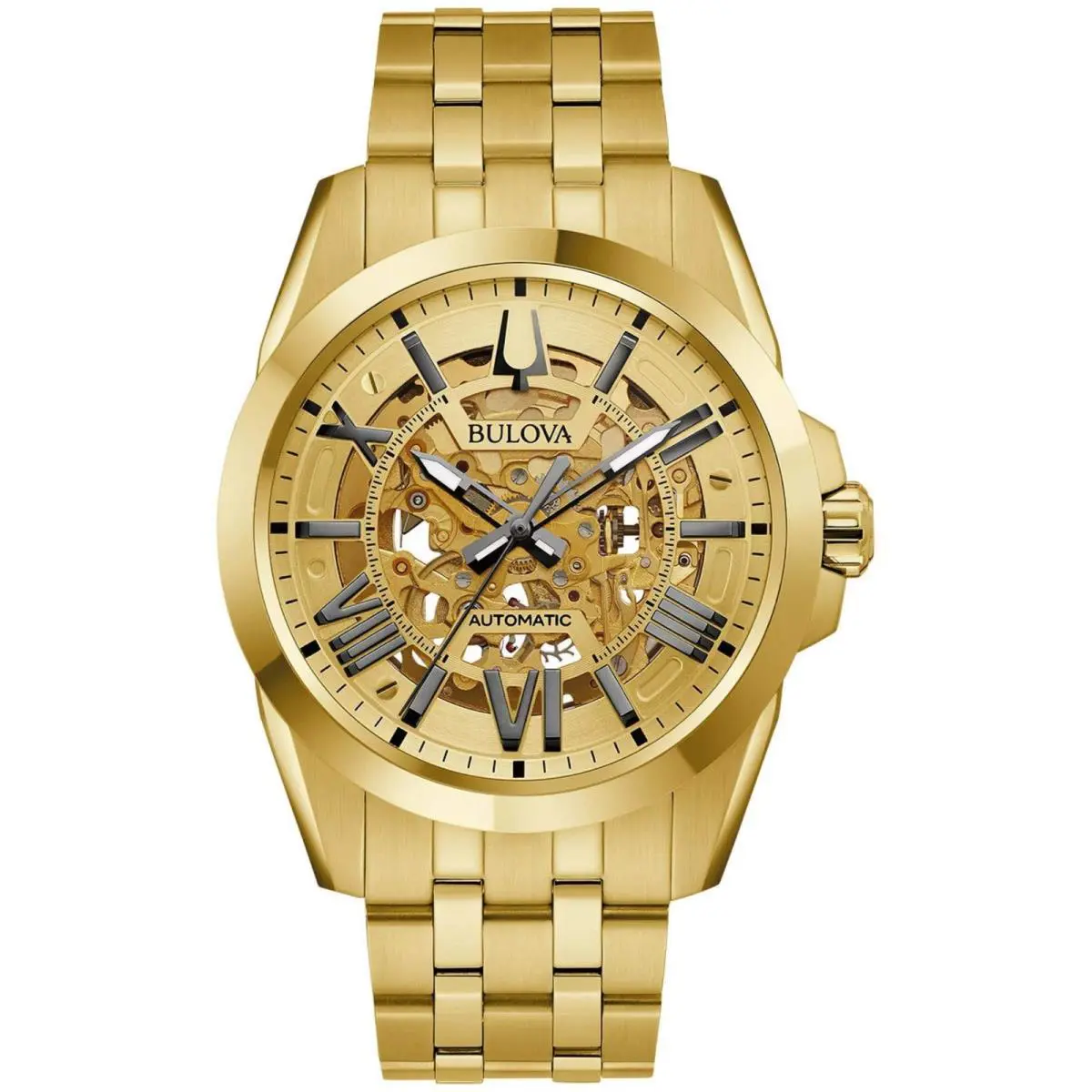 Bulova Men`s Sutton Chrono Automatic Gold-tone Watch 43mm 97A162
