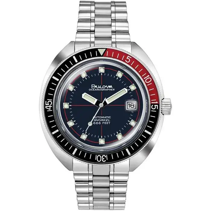 Bulova Mens Watch 98B320 - Dial: Black, Band: Silver