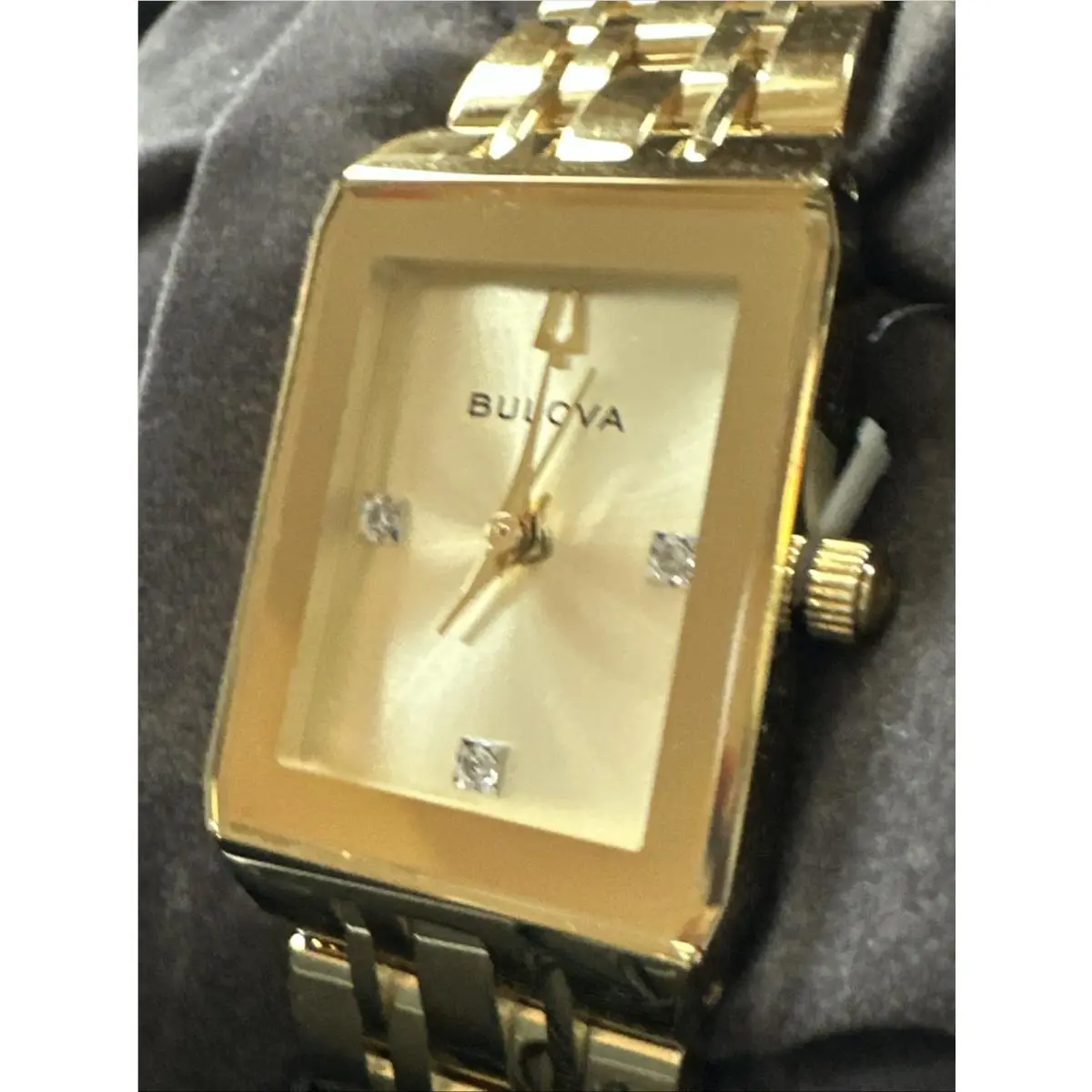 Bulova Women`s Modern Quartz Gemmed Gold Stainless Steel Watch 21 MM 97P140