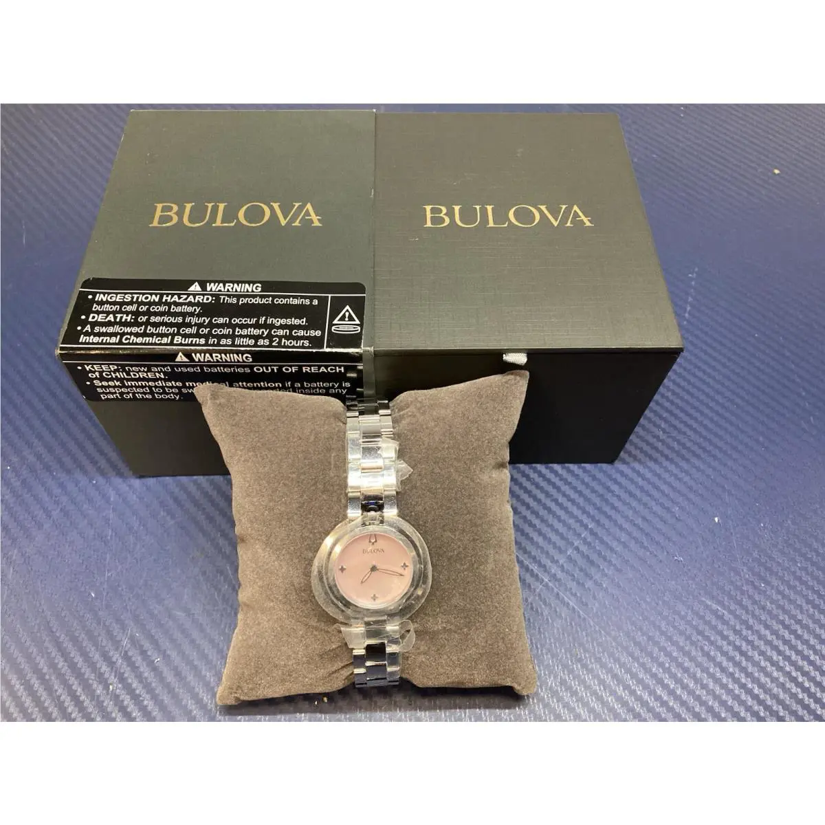 Bulova Rubaiyat Mother-of-pearl Dial Stainless Women`s Watch 96L338