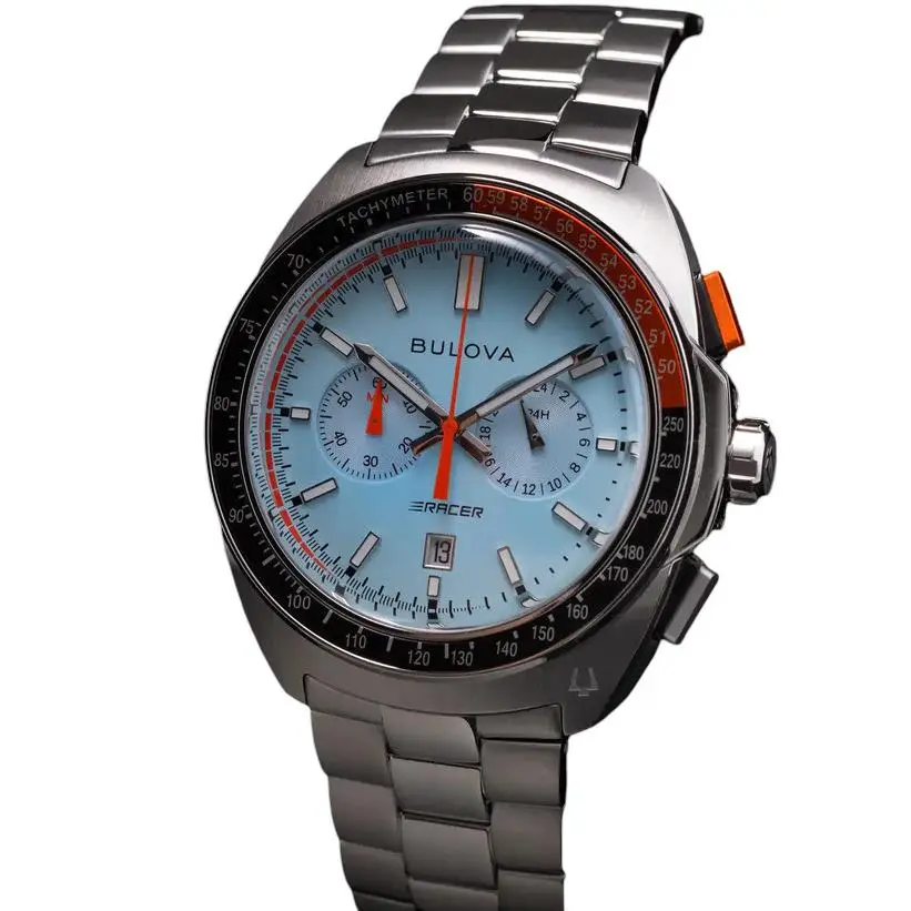 Bulova Racer Blue Dial Sapphire Crystal 98B432 Chronograph Men`s Watch