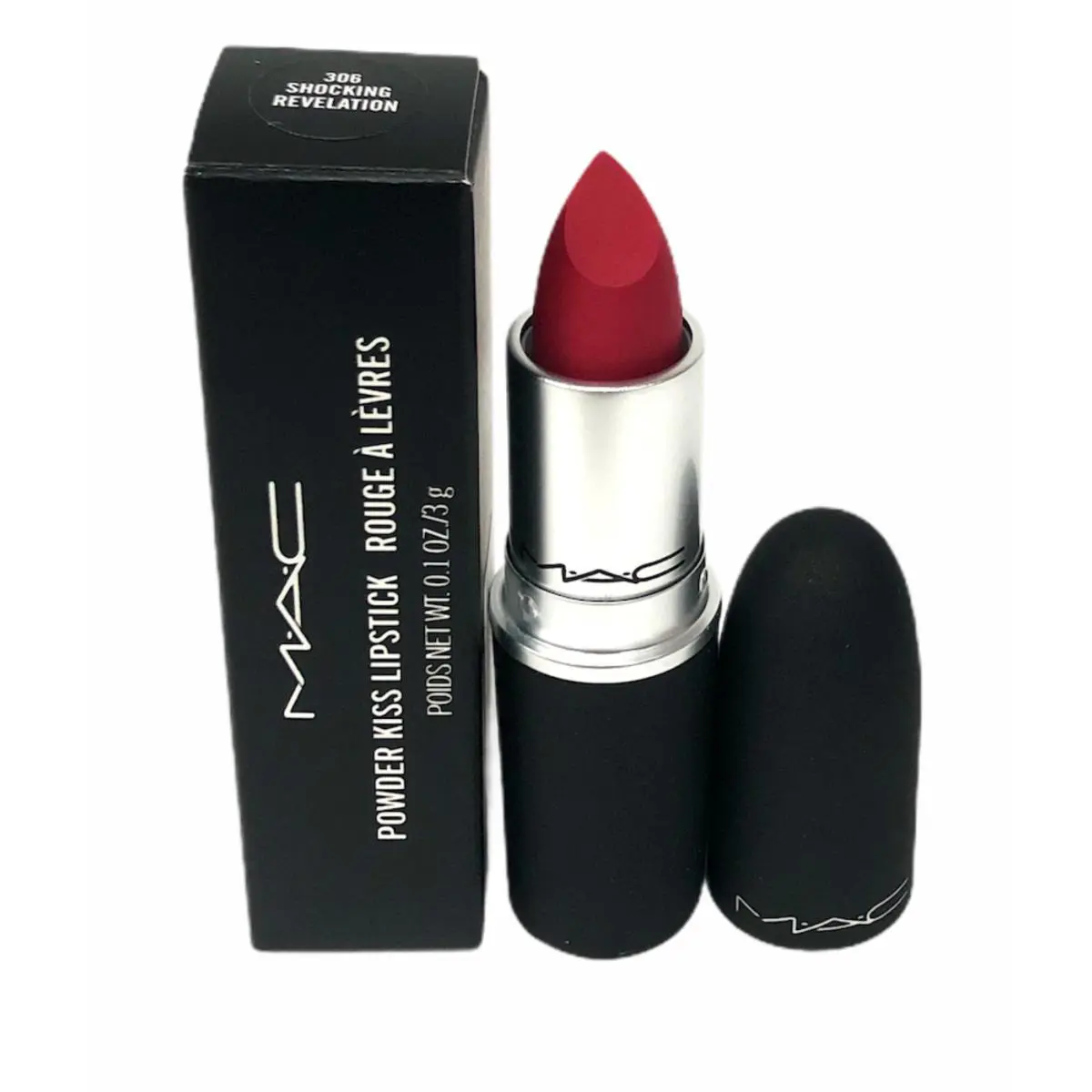 Mac Rouge A Levres Powder Kiss Lipstick 0.10oz/3g You Pick 306 Shocking Revelation by MAC Cosmetics