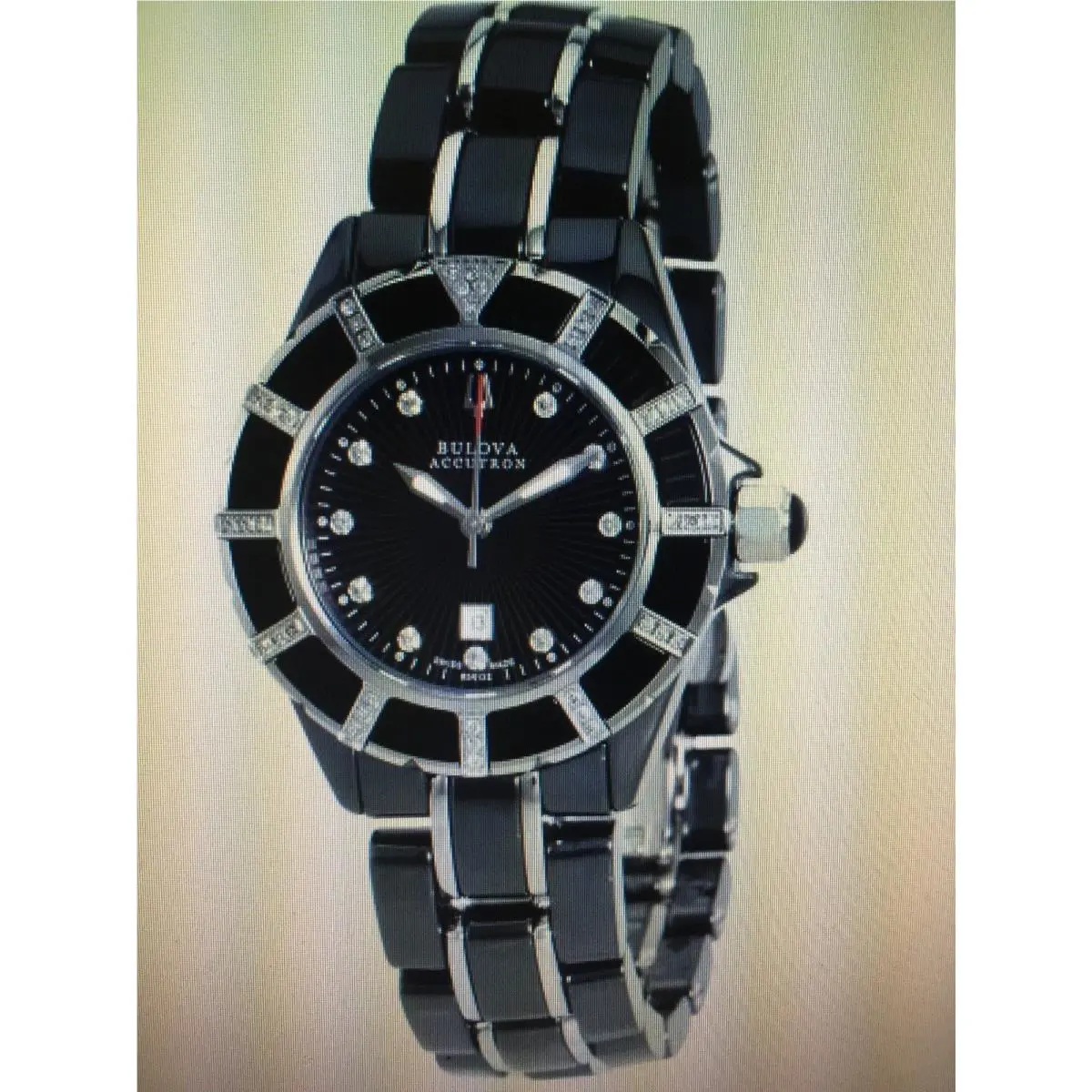 Bulova Accutron 65R132 Women`s Analog Diamond Mother of Pearl Date Ceramic Watch