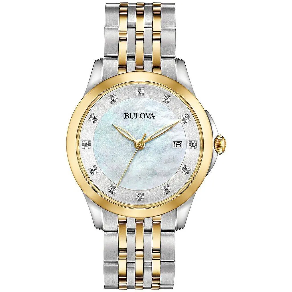 Bulova 98P161 Classics 12 Diamonds Mother of Pearl Dial Ladies Watch