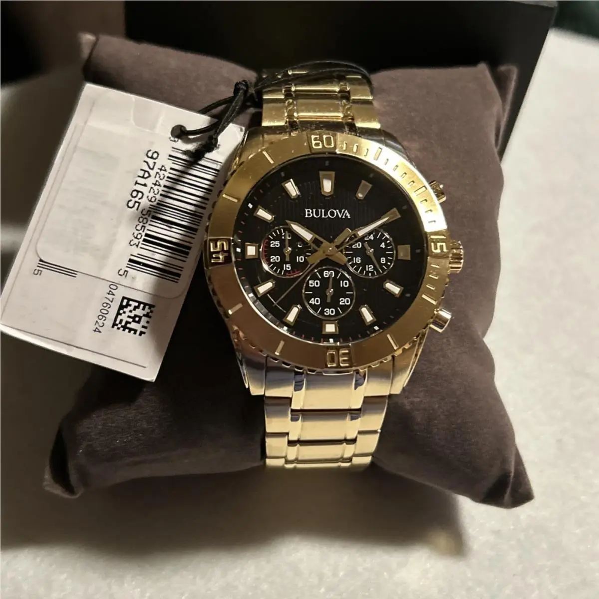 Bulova Men`s Quartz Chronograph Gold Sports Watch 43 MM 97A165